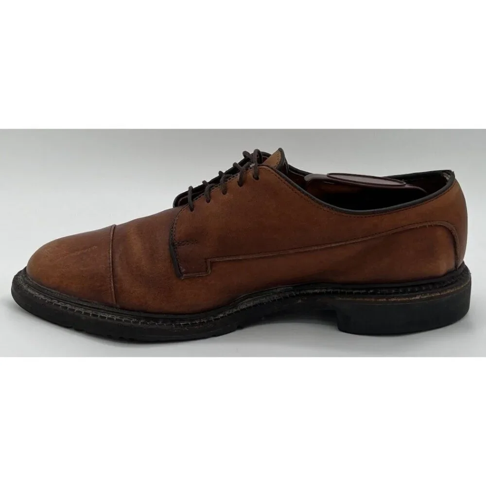 Allen Edmonds Bergland Dress Shoes Mens 7B Brown Leather Oxford Cap Toe Lace Up